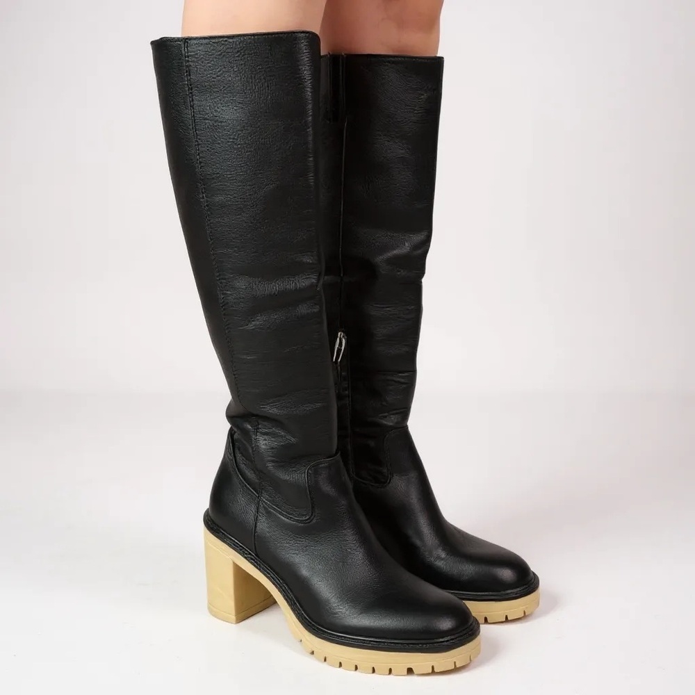 Womens Dolce Vita Tall Shaft Lug Sole Boots - Corry Black 10